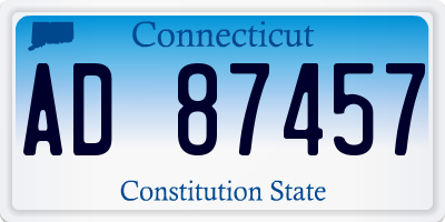 CT license plate AD87457