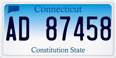 CT license plate AD87458