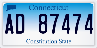 CT license plate AD87474