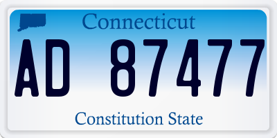 CT license plate AD87477