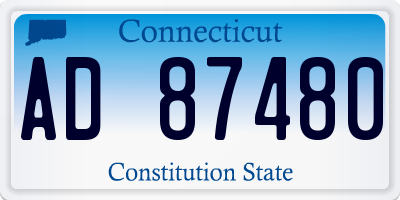 CT license plate AD87480
