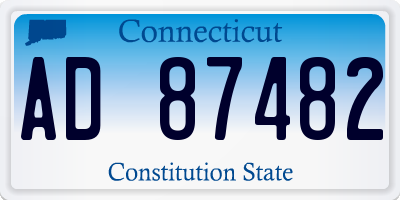 CT license plate AD87482