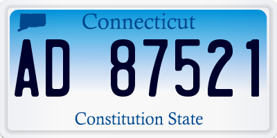 CT license plate AD87521