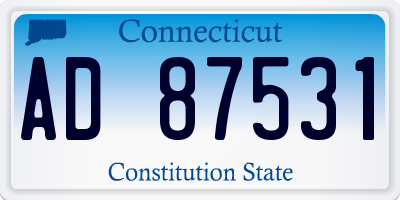 CT license plate AD87531