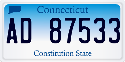 CT license plate AD87533