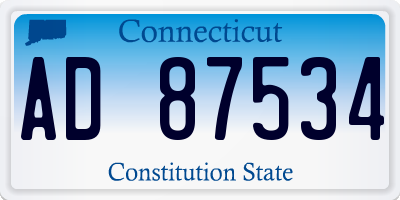 CT license plate AD87534
