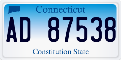 CT license plate AD87538