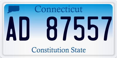 CT license plate AD87557