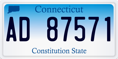 CT license plate AD87571