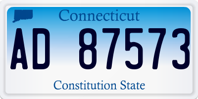 CT license plate AD87573