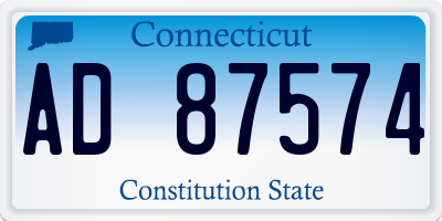 CT license plate AD87574