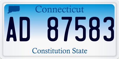 CT license plate AD87583