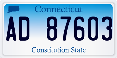 CT license plate AD87603