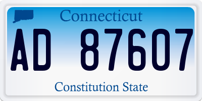 CT license plate AD87607