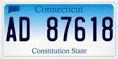 CT license plate AD87618