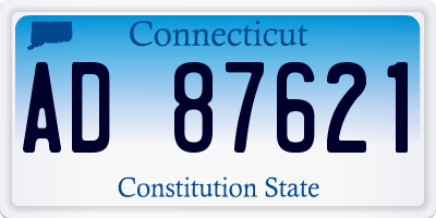 CT license plate AD87621