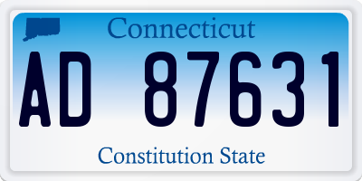 CT license plate AD87631