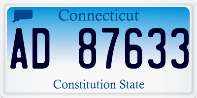 CT license plate AD87633
