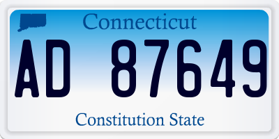 CT license plate AD87649
