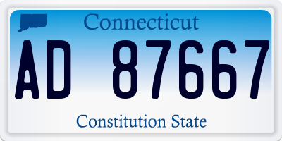 CT license plate AD87667