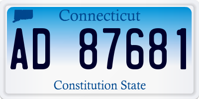 CT license plate AD87681