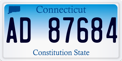 CT license plate AD87684