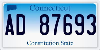 CT license plate AD87693