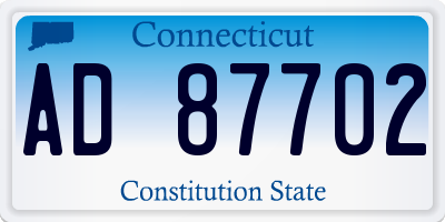 CT license plate AD87702