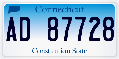 CT license plate AD87728