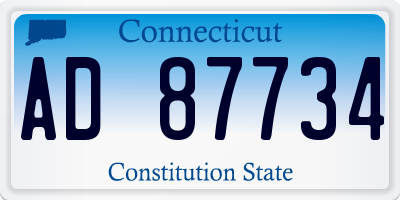 CT license plate AD87734