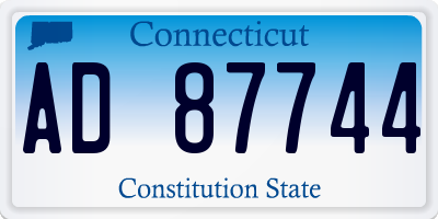 CT license plate AD87744