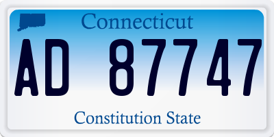CT license plate AD87747