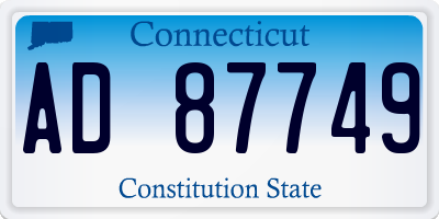 CT license plate AD87749