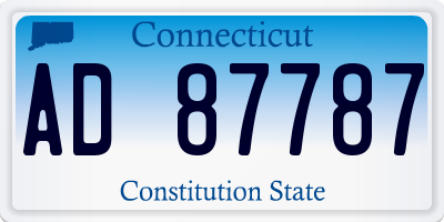 CT license plate AD87787