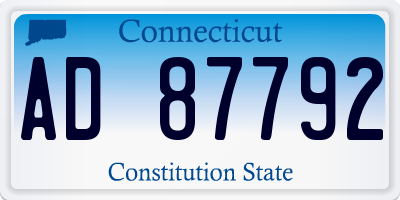 CT license plate AD87792
