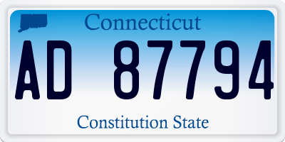 CT license plate AD87794
