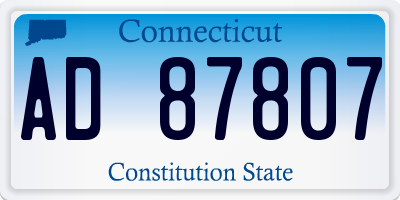 CT license plate AD87807