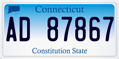 CT license plate AD87867