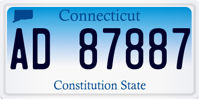 CT license plate AD87887