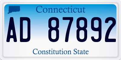 CT license plate AD87892