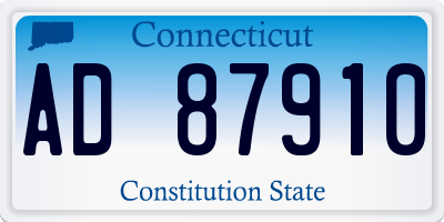 CT license plate AD87910