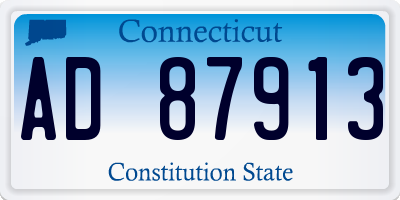 CT license plate AD87913