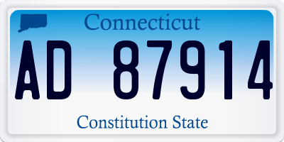 CT license plate AD87914