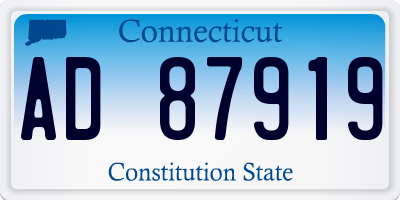 CT license plate AD87919
