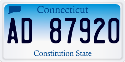 CT license plate AD87920