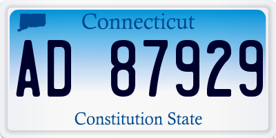 CT license plate AD87929