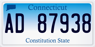 CT license plate AD87938