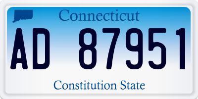 CT license plate AD87951