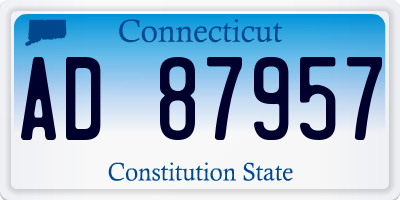 CT license plate AD87957
