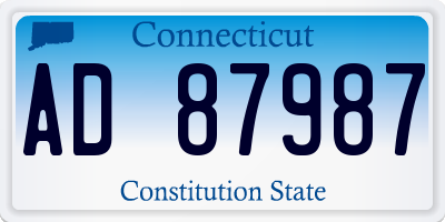 CT license plate AD87987